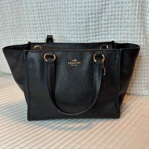 Coach Black Leather Crosby Carryall Double Zip
